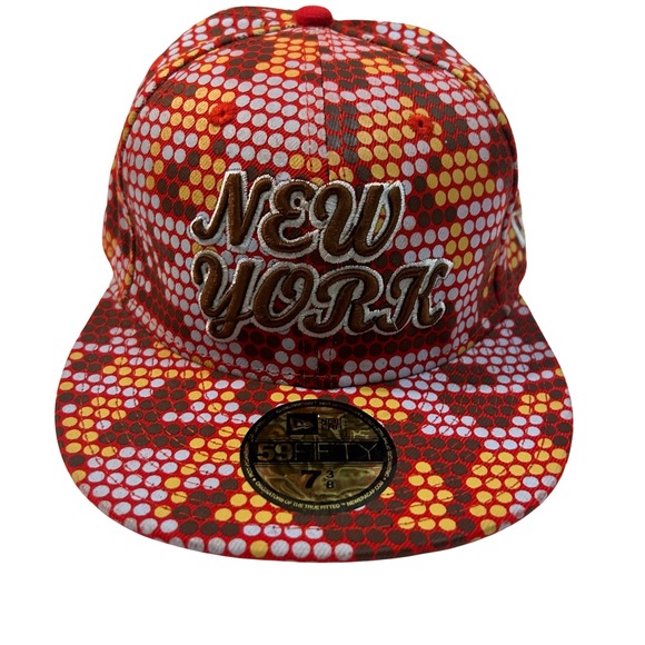 New Era Other - NEW YORK FLAT BRIMMED HAT NEW ERA 7 3/8 HAT FUNKY PATTERN SUPER COOL STREATWEAR
